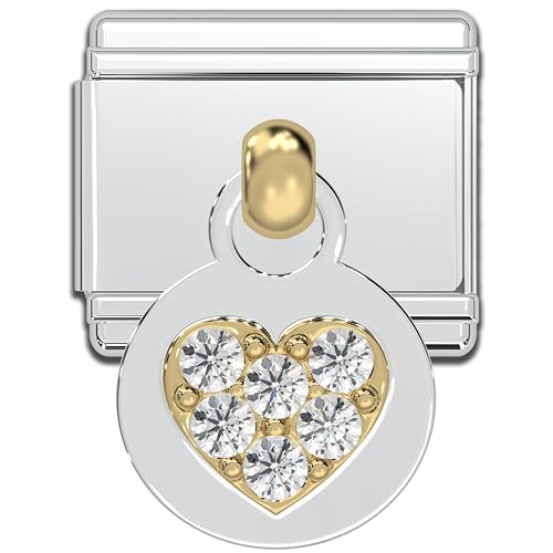 Dangle Heart - Clear Rhinestone