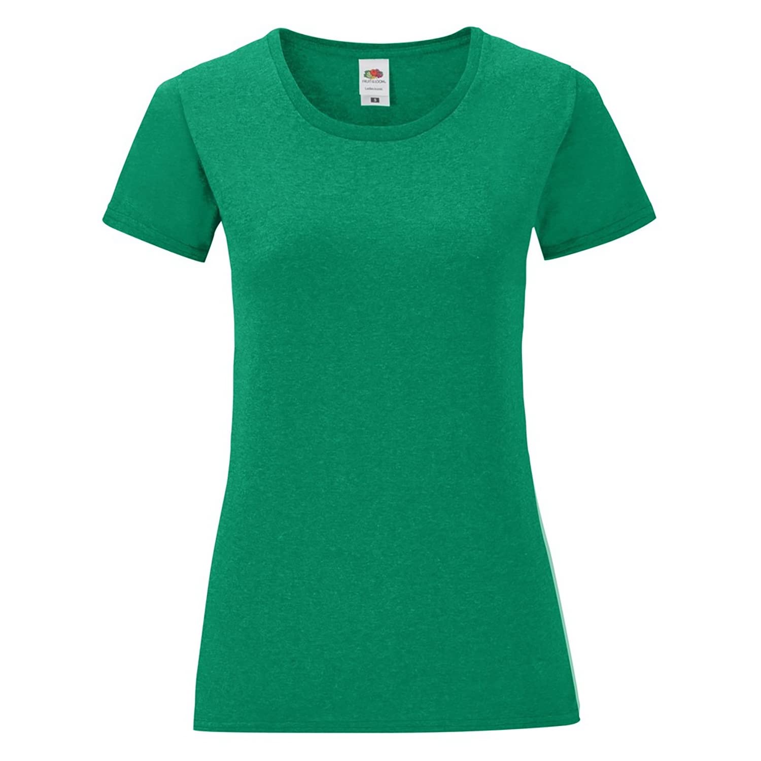 Fruit of the Loom Women's Iconic Comfort Soft Cotton T-Shirt - Heather Green - Size Large - Casual Wear, Lounge & Everyday Outfits