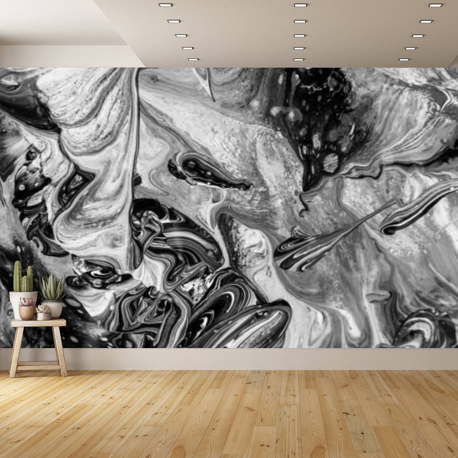 Removable Peel and Stick Wallpaper - Black & White Marble Design - Self Adhesive Wallpaper for Bedroom, Kitchen, Bathroom - Easy Home Decor Upgrade - Perfect for Accent Walls, Furniture Makeovers & Rental Apartment Decorating