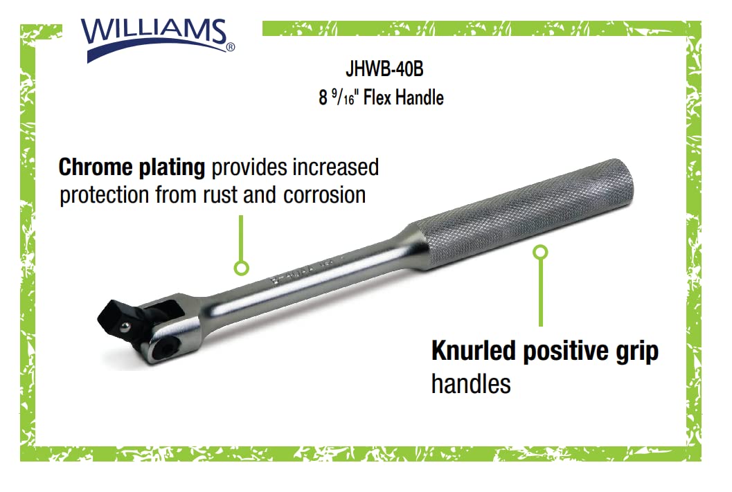 Williams WSB-23HFTB 23-Piece 3/8-Inch Drive Socket and Ratchet Set with Toolbox - Professional Mechanics Tool Kit for Automotive Repair, Home Improvement & DIY Projects
