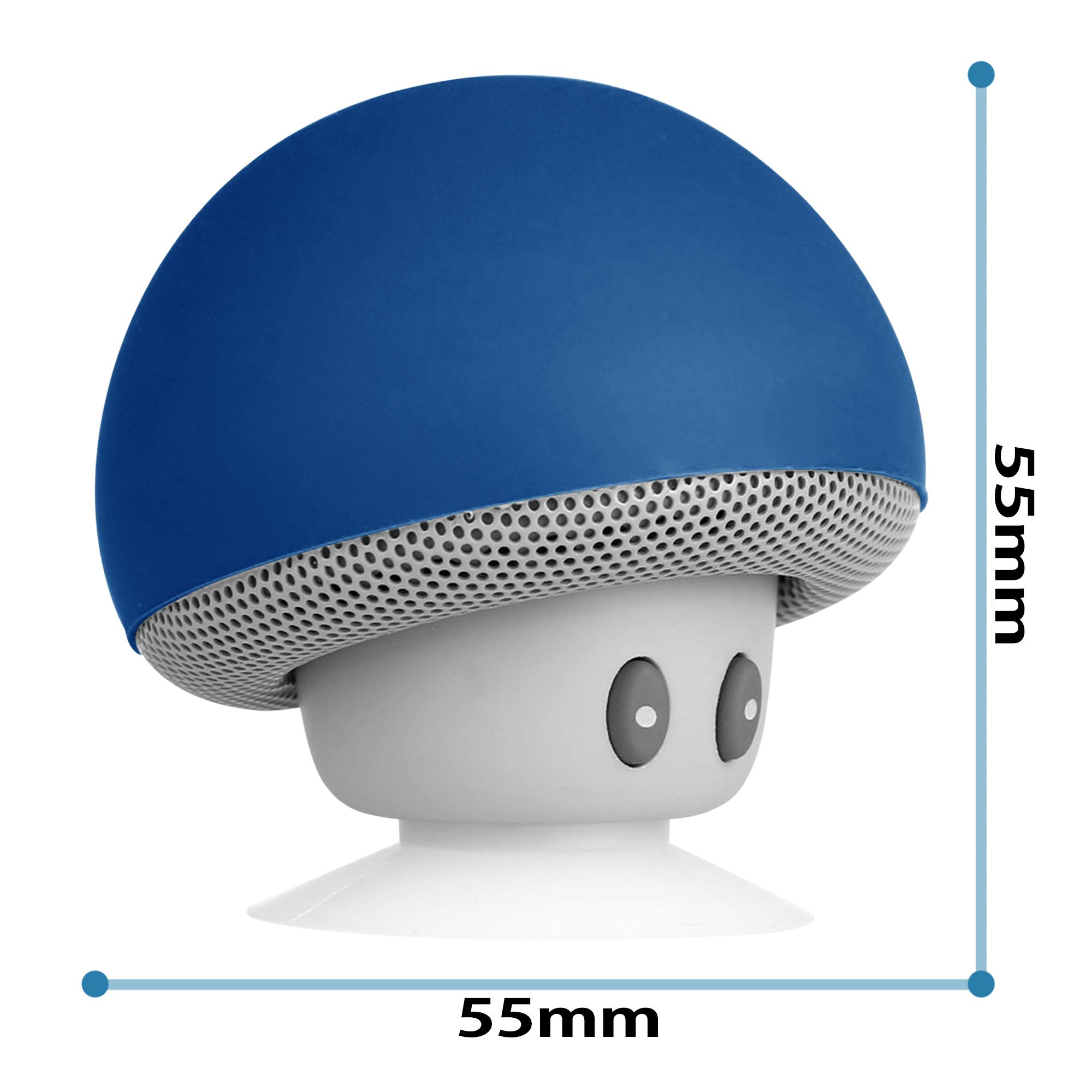 Innova Blue Mushroom Mini Bluetooth Speaker - Wireless, Portable, Universal Compatibility for iPhone, Android, Laptop - Perfect for Travel, Outdoor Adventures & Home Use