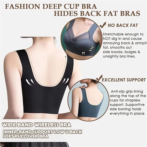 High Support Sports Bras for Women - Stretchy, Breathable & Comfortable Workout Bras for Large Bust - No Underwire Design - Perfect for Gym, Running, Yoga & Daily Wear