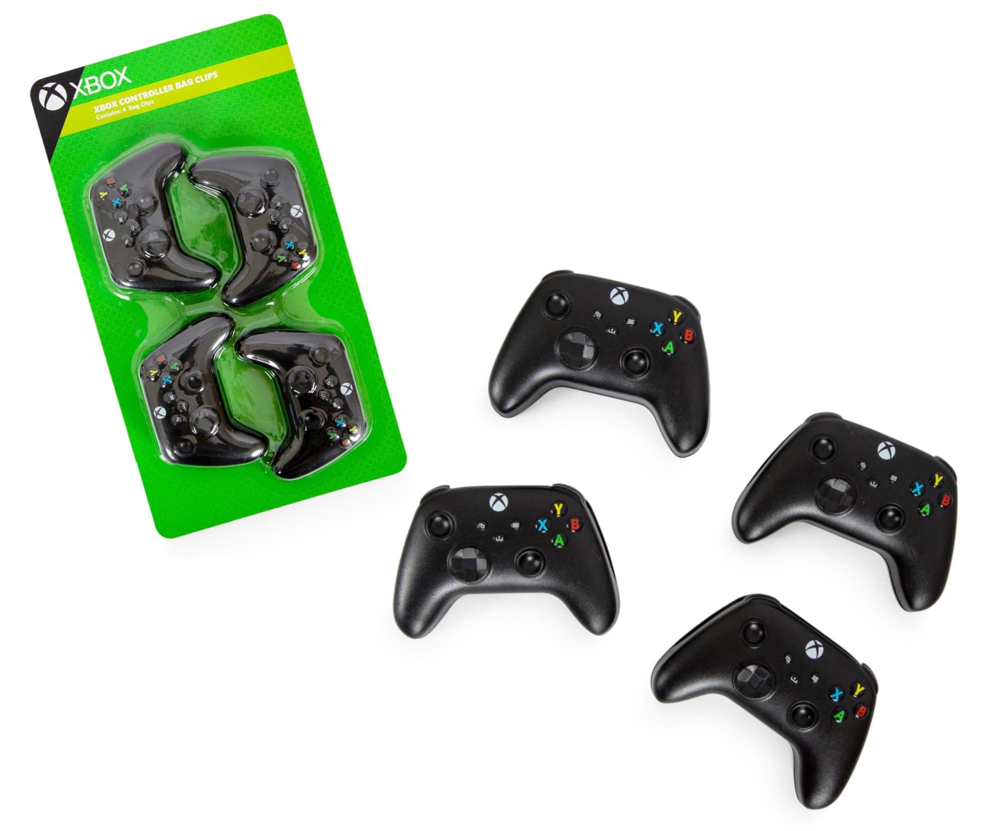 Heavy Duty Xbox Controller Chip Clips - Set of 4 Plastic Bag Clamps for Snacks & Food Storage with Airtight Seal | Perfect for Kitchen Organization, Gaming Decor & Unique Gifts for Gamers | Ideal for Chips, Cereal, Coffee Bags & More