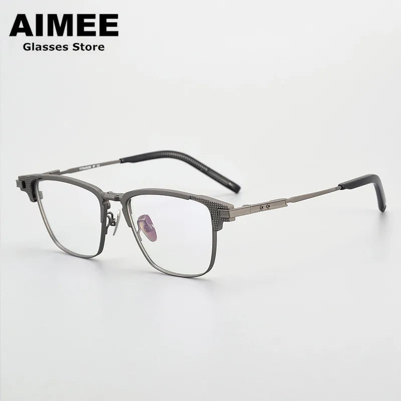 Aimee Unisex Full Rim Square Titanium Acetate Eyeglasses 94202 - Lightweight & Durable Frame for Men & Women - Perfect for Reading, Working & Daily Wear