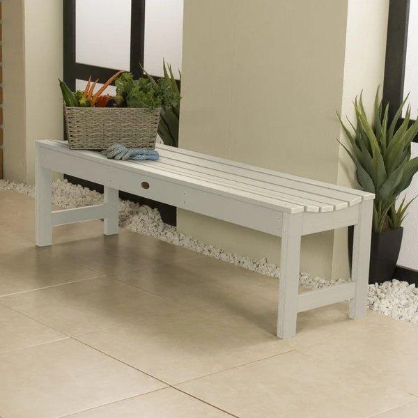 Lehigh Backless Synthetic Wood Picnic Bench - Durable Outdoor Dining Table for Patio, Garden & Park - Perfect for BBQs, Camping & Family Gatherings