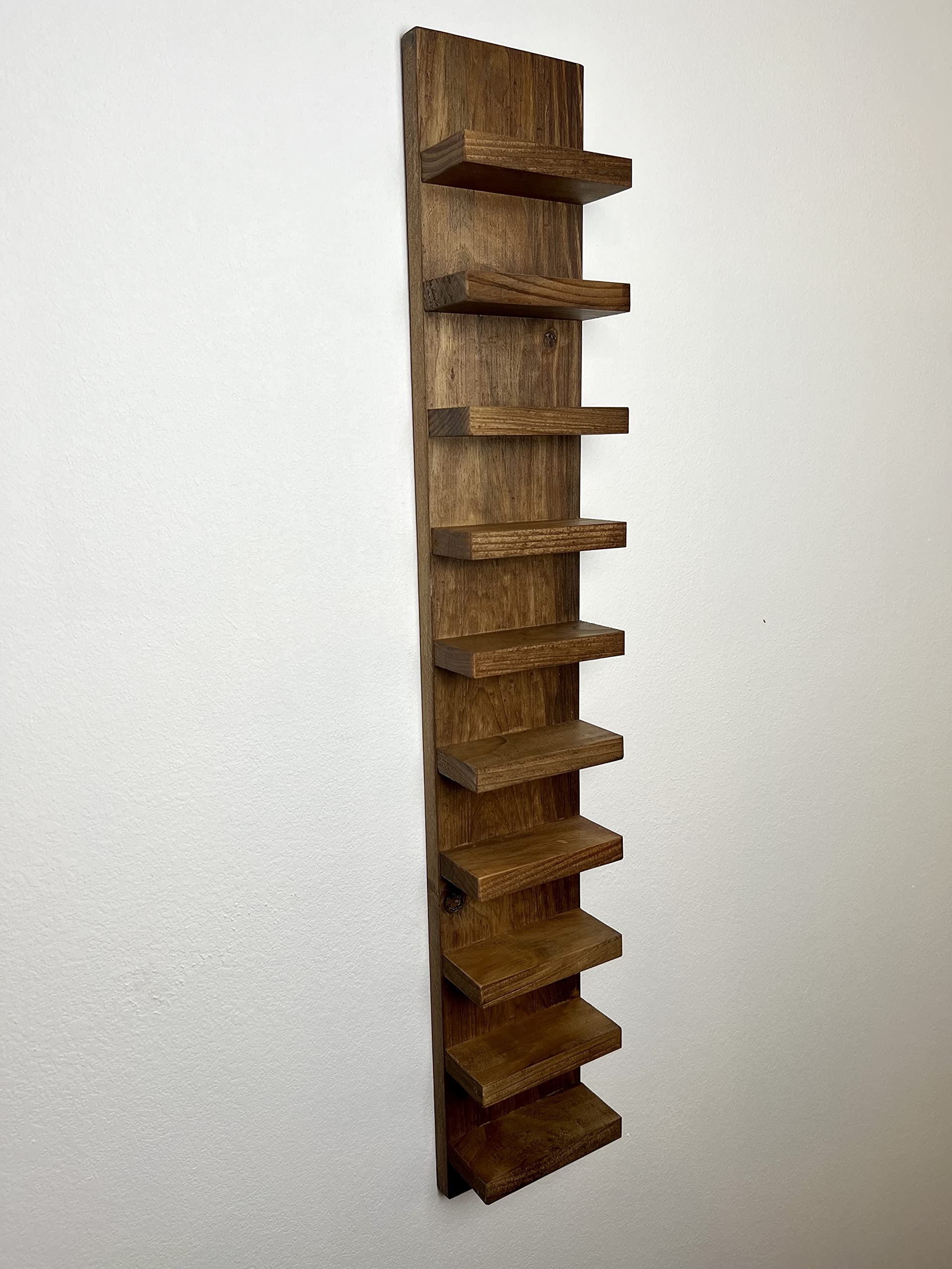 Wooden Sunglasses Shelf - Floating Wall Shelf for Entryway Organization | Eyeglass Rack & Storage Solution | Premium Wall Mounted Shelving (10-Shelf Set, Black) - Perfect for Bathroom, Bedroom, or Office Accessory Display