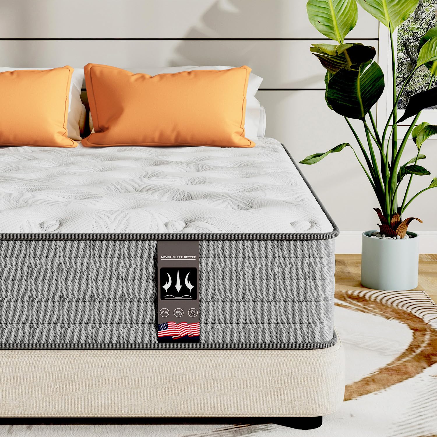 12 Inch Twin XL Hybrid Mattress in a Box - Gel Memory Foam & Pocket Springs for Back Support, Pressure Relief - Medium Firm, CertiPUR-US Certified (39