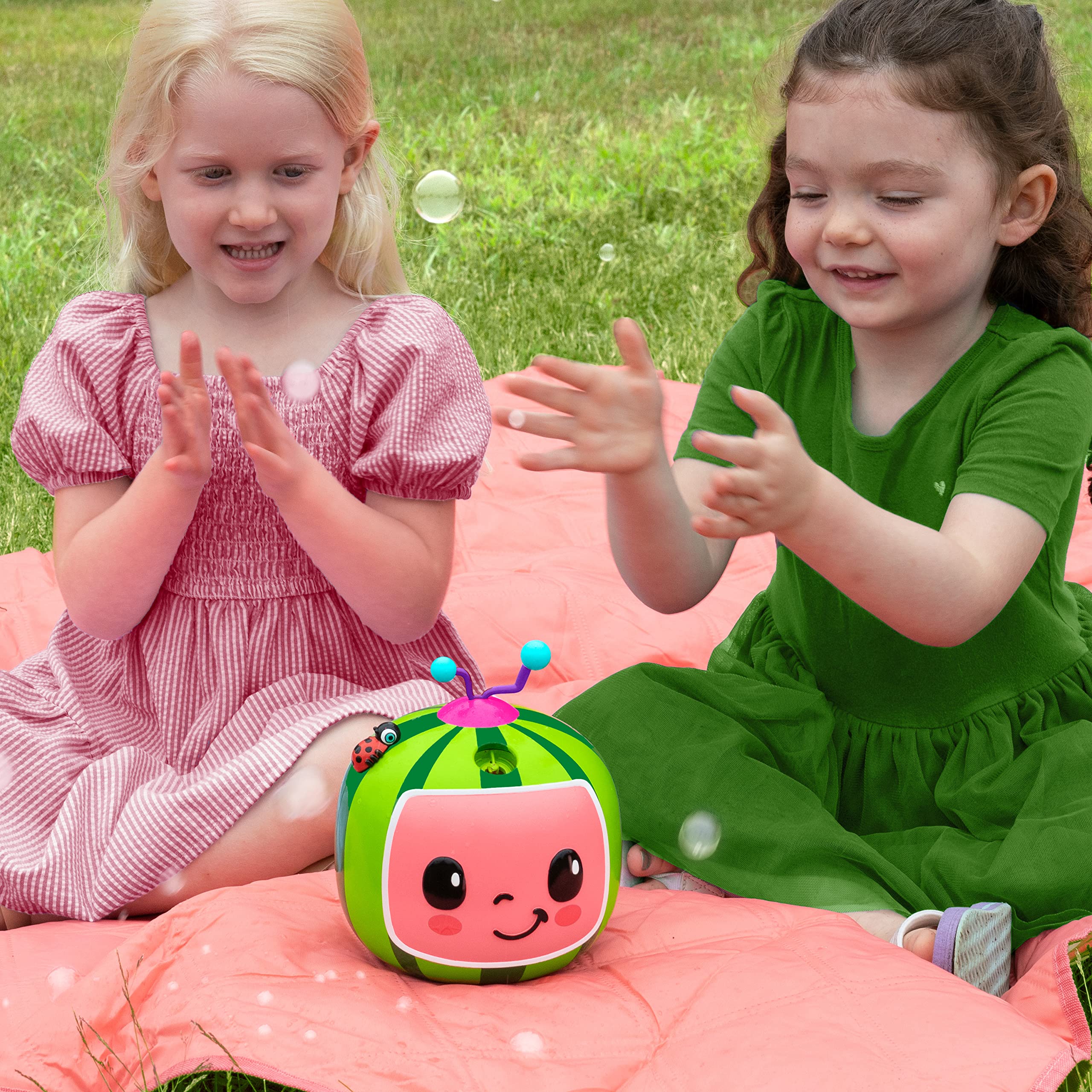 CoComelon NO Spill Musical Bubble Machine - Fun Bubble Blower Toy for Babies, Toddlers & Kids | Includes 16oz Bubble Solution (Colors May Vary) | Perfect for Outdoor Play, Birthday Parties & Backyard Fun