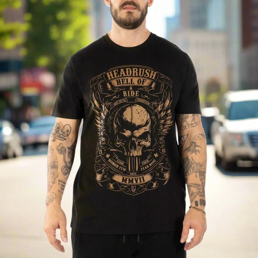 Biker Wings T-Shirt for Men & Women - Vintage Motorcycle Graphic Tee - Perfect for Riding, Biker Events & Casual Wear
