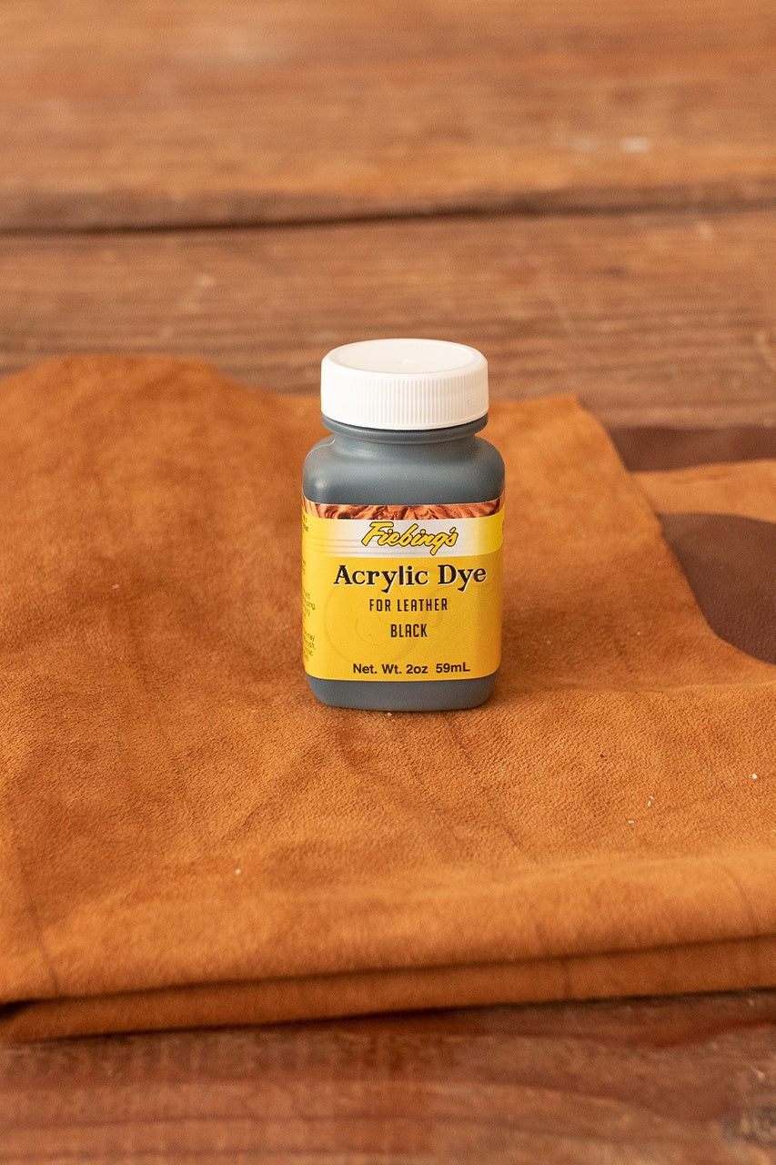 Fiebing's Professional Leather Dye - 2 oz (59ml) Black | High-Quality Leather Colorant for Shoes, Bags, Belts & Furniture | DIY Leather Crafting & Repair