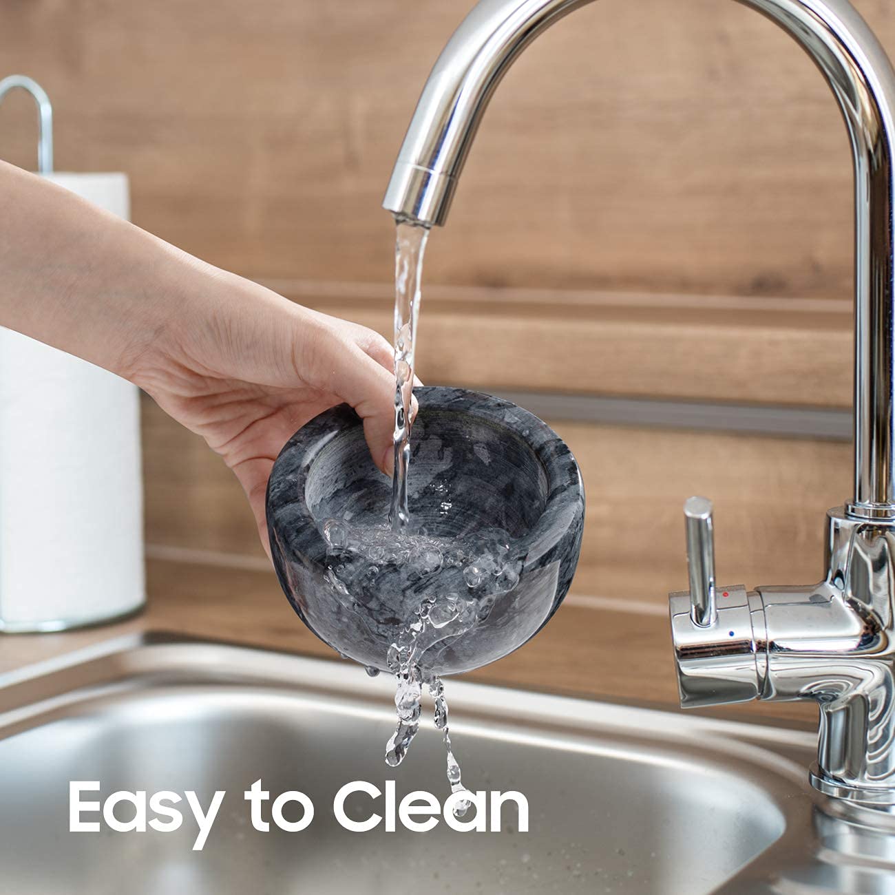 Premium Black Marble Mortar and Pestle Set - 4.64