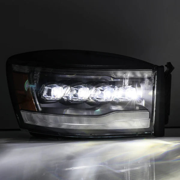 06-08 Dodge Ram NOVA Series LED Projector Headlights - Black Housing for Improved Night Visibility | Perfect for Off-Roading & Night Driving