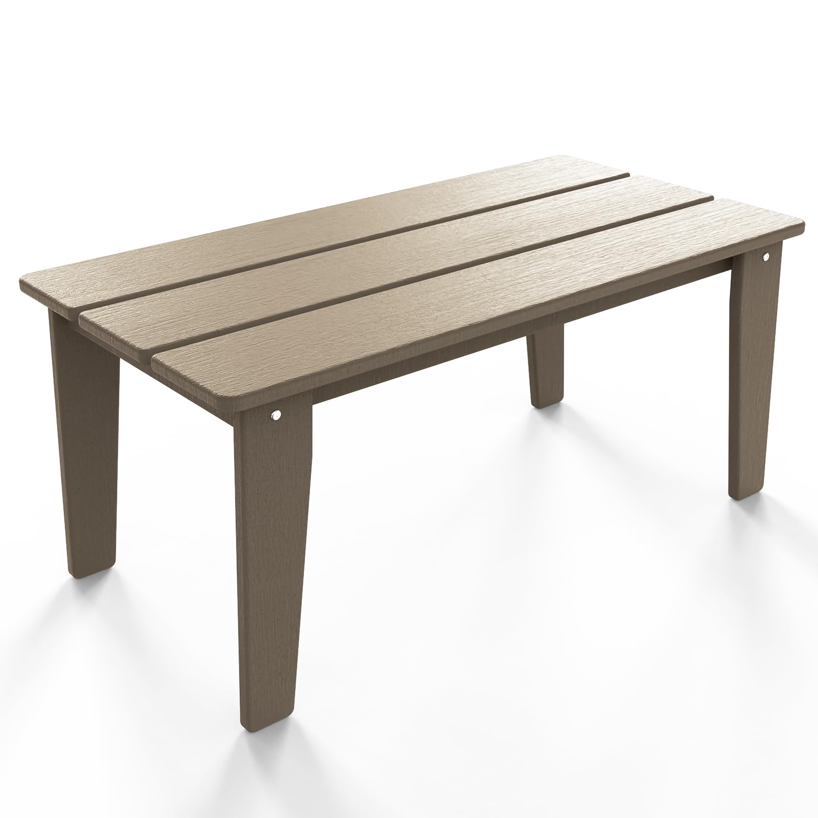 35 x 18.2 Inch All-Weather Poly Lumber Coffee Table with Wood Texture - Durable Outdoor Patio Table for Balcony, Garden, Deck or Indoor Use - Perfect for Entertaining, Relaxing & Outdoor Dining