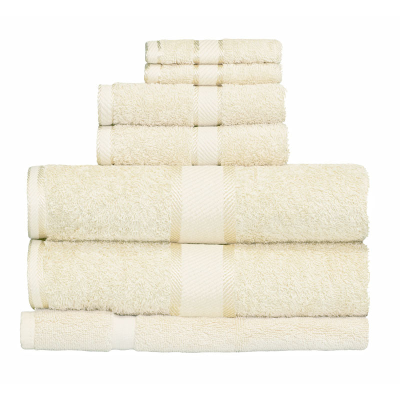 Premium 100% Cotton Bath Towel Set - 7-Piece Soft & Absorbent Cream Towels for Spa, Bathroom & Luxury Home Use