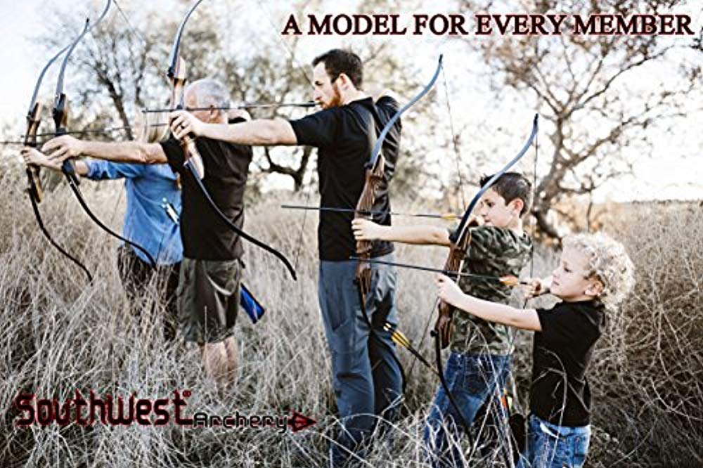 Southwest Archery TigerShark One Piece Bow - Premium Recurve Bow for Hunting & Target Practice | Ideal for Beginners & Outdoor Enthusiasts | Perfect for Backyard Archery, Camping & Survival Training