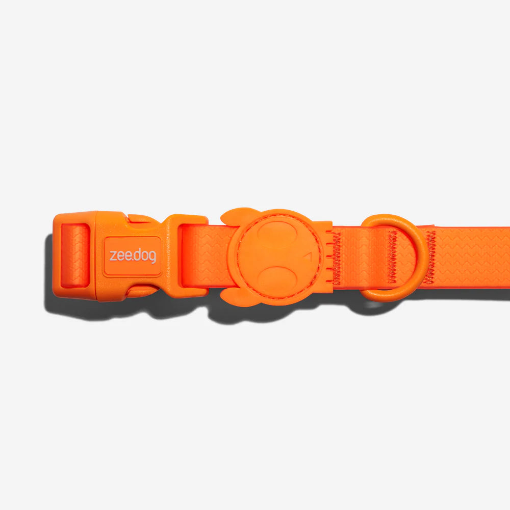 Neopro Tangerine Dog Collar - Adjustable Pet Collar for Small Medium Large Dogs | Durable Nylon Material | Reflective Stitching for Night Safety | Perfect for Walking, Training & Outdoor Adventures