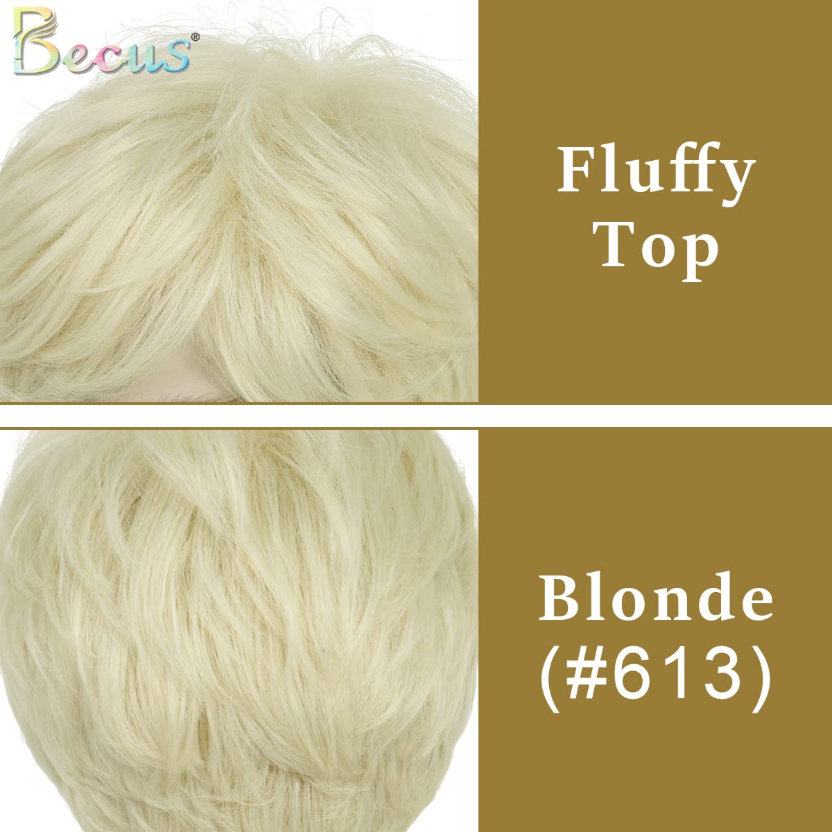 BECUS Natural Blonde Synthetic Wig for Men - Realistic Cosplay Wig for Halloween, Rockstar Party & Anime Costume - Perfect for Theatrical Performances & Costume Events