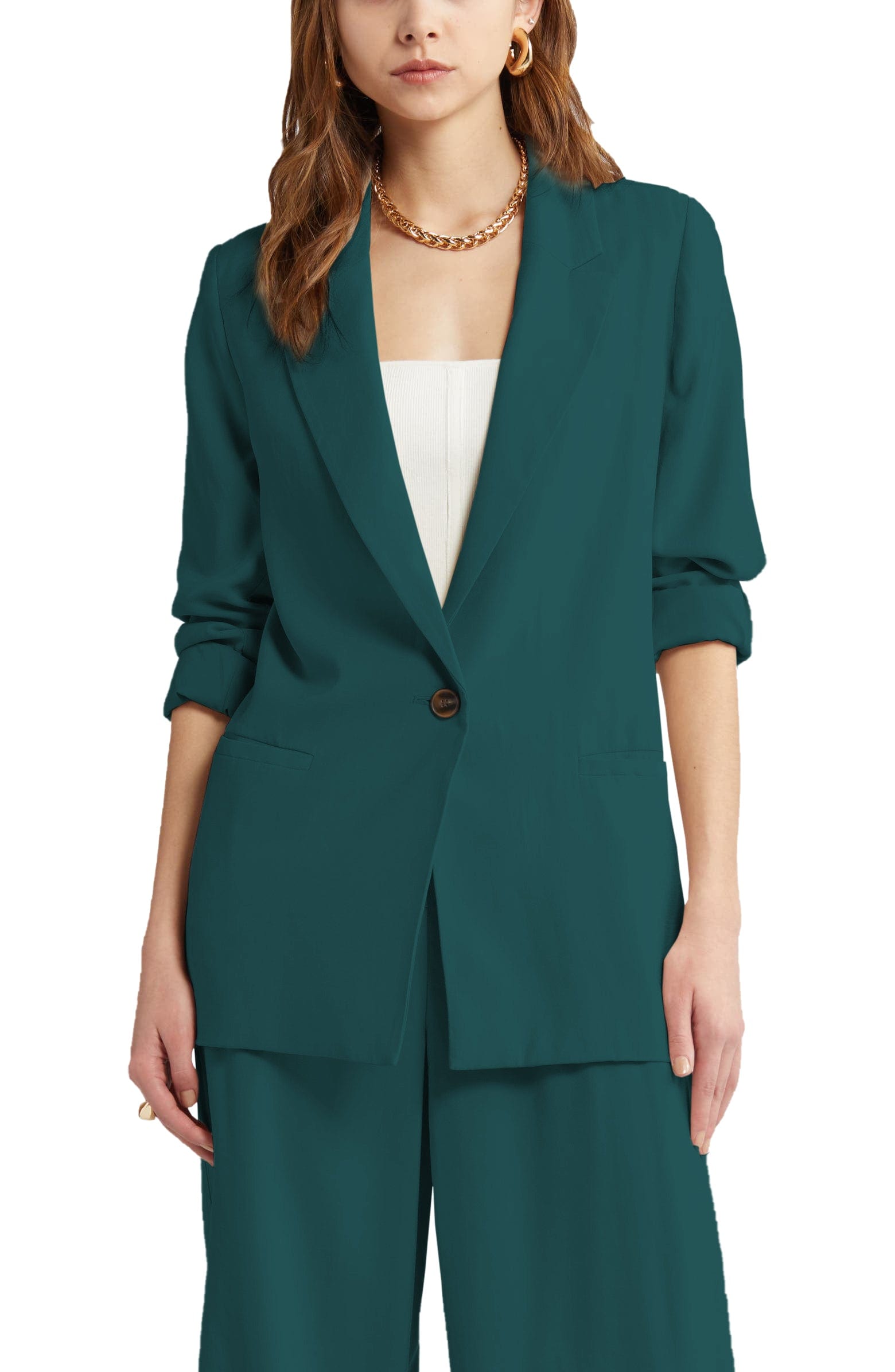 2 Piece Single Button Notch Lapel Women's Business Casual Suit Set - Perfect for Office Wear, Job Interviews & Professional Events