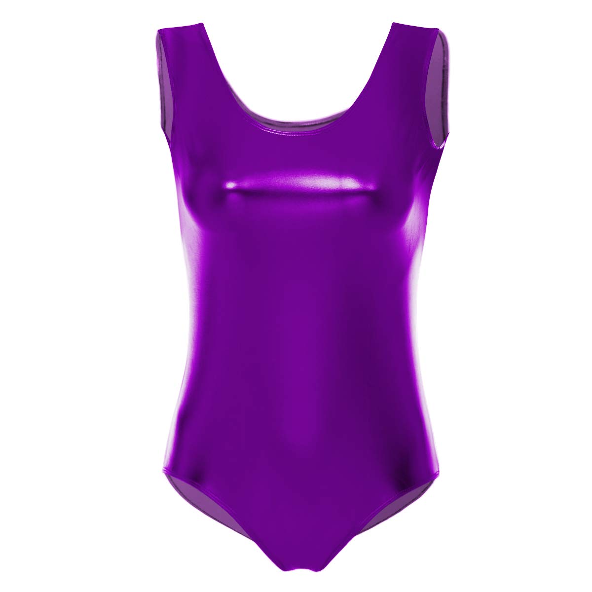 Shiny Metallic Ballet Leotard for Women - Sleeveless Dance Camisole Gymnastics Bodysuit | Ballerina Dancewear & Clubwear for Performances, Practice & Dance Classes