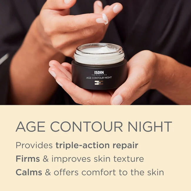 ISDIN ISDINCEUTICS Age Contour Night Cream - Anti-Aging Face Moisturizer for Wrinkles & Fine Lines | Night Repair Treatment for Dry Skin | Perfect for Evening Skincare Routine & Overnight Hydration