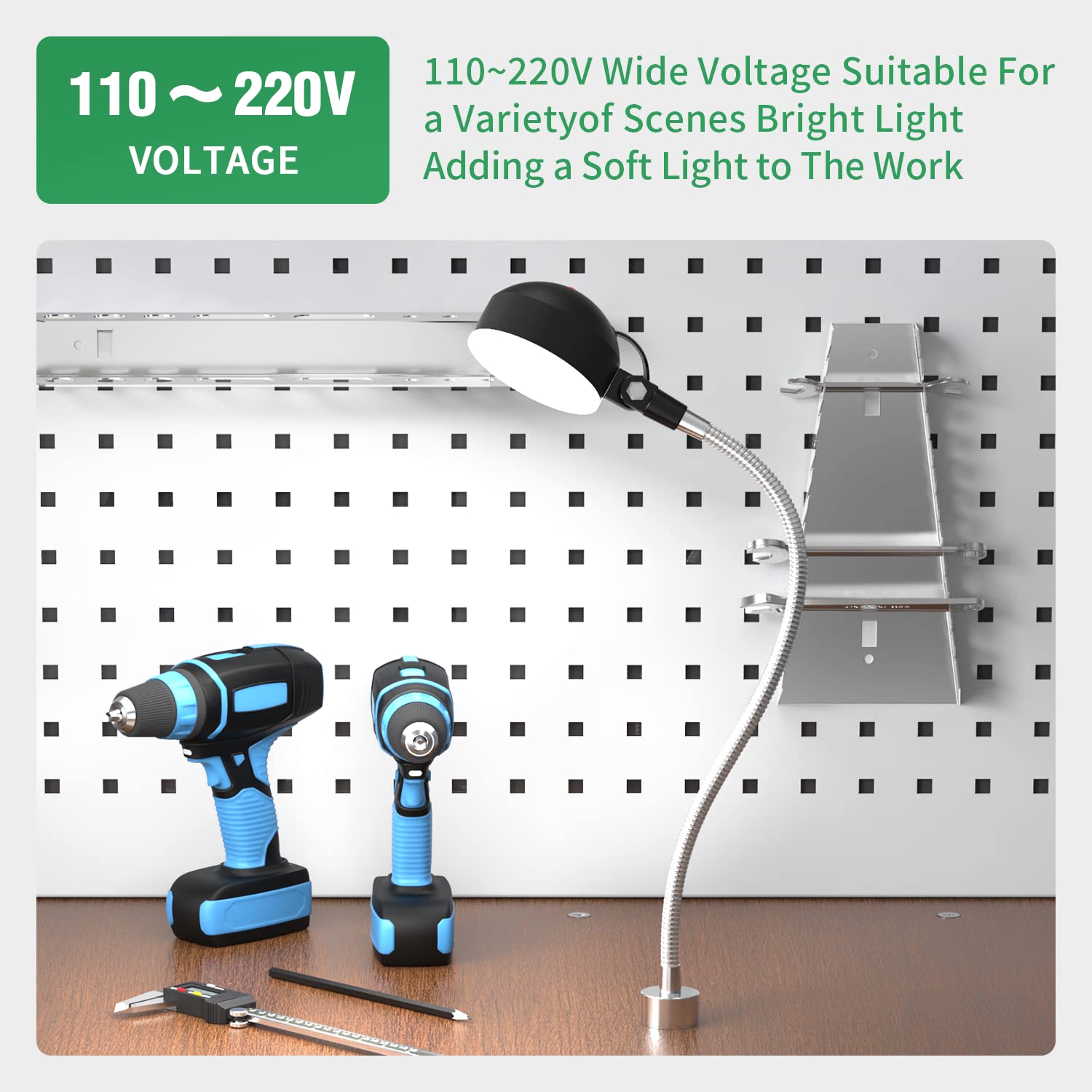 Magnetic LED Work Light - 1200 Lumens IP65 Waterproof Flexible Gooseneck Lamp for Lathe, Milling, Drill Press | Industrial Lighting for Workshops, Garages, Auto Repair & Home DIY Projects