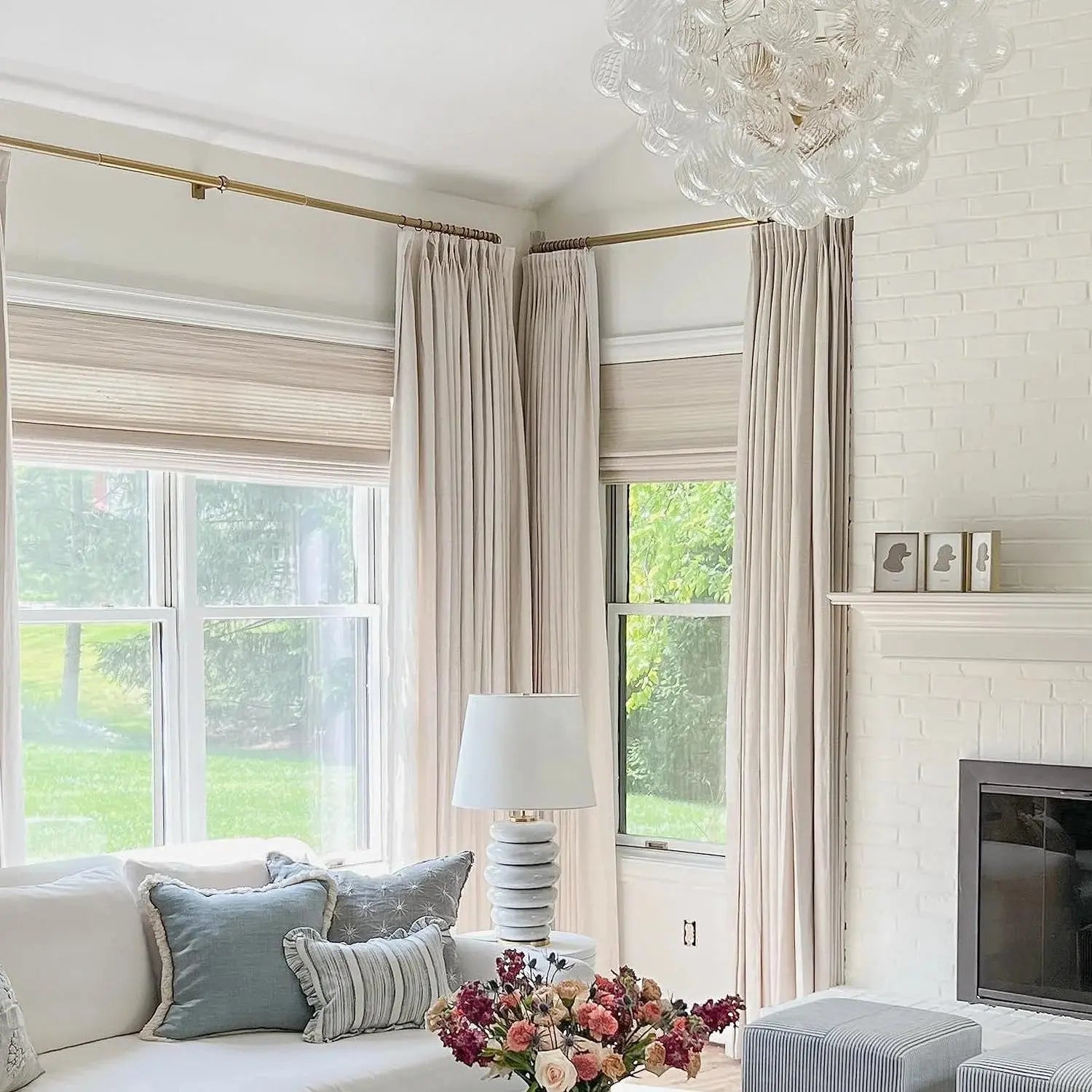 Luxury Linen Cotton Pleated Curtains - Blackout Drapes for Living Room & Bedroom - Elegant Home Decor Window Treatments