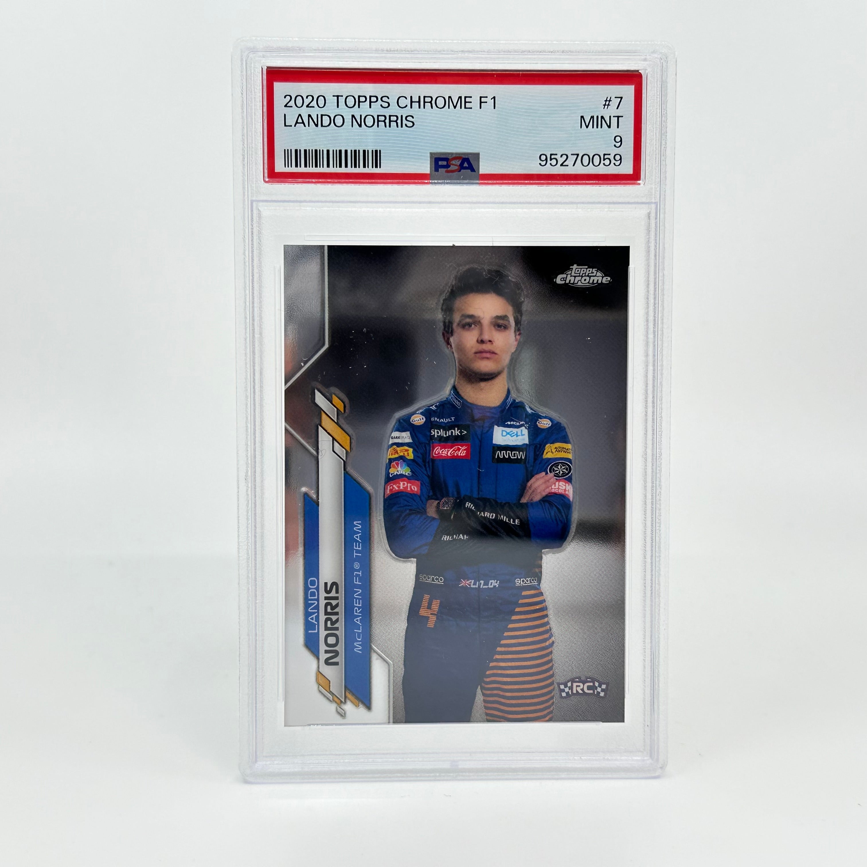2020 Topps Chrome F1 Lando Norris #7 PSA 9 Rookie Card - Perfect for F1 Collectors, Racing Fans, and Sports Memorabilia Enthusiasts