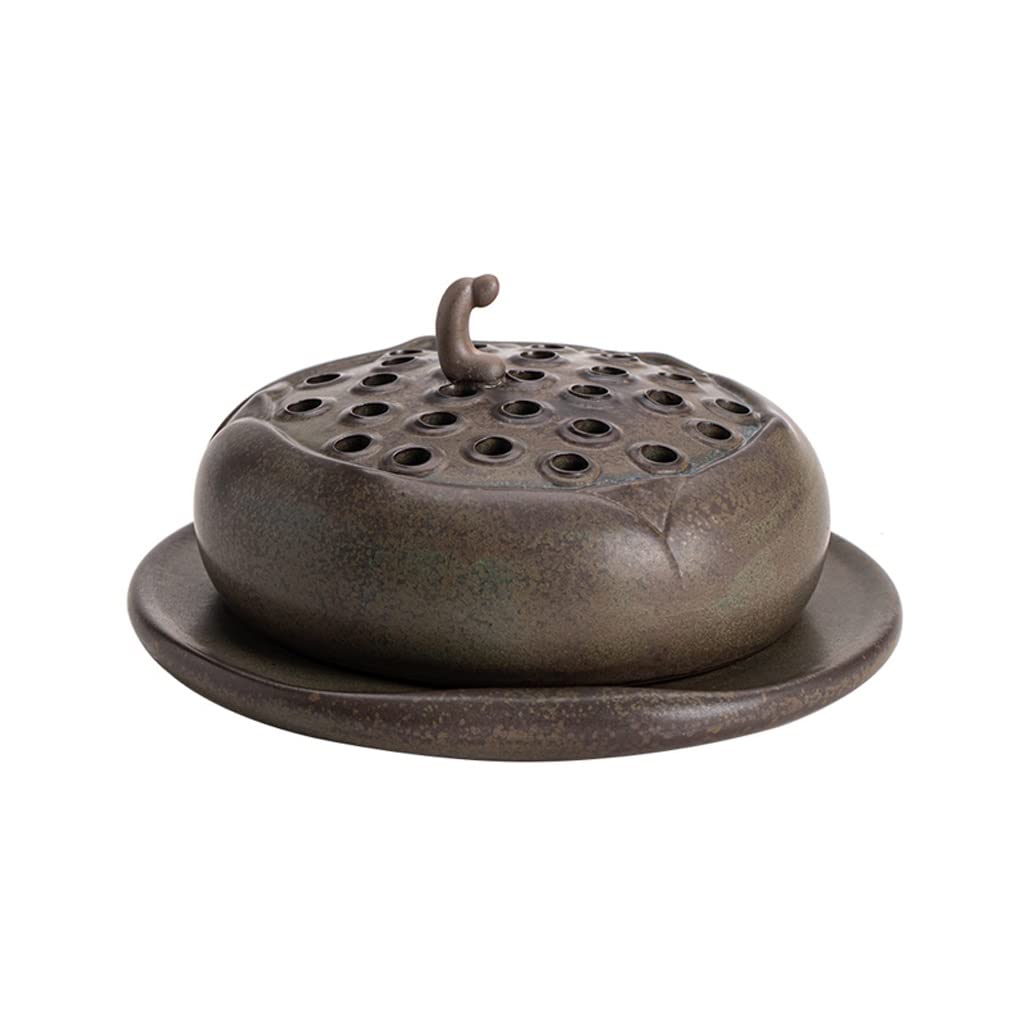 Ceramic Lotus Incense Burner Holder - Sandalwood & Agarwood Aromatherapy for Home, Office, Teahouse - Zen Meditation, Relaxation & Spiritual Decor