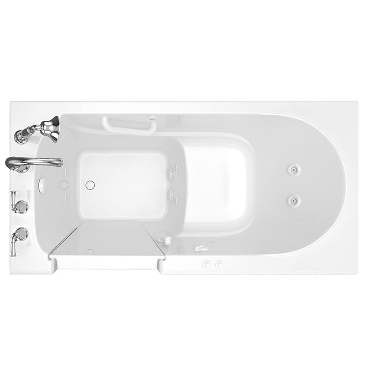 30W x 60L Gelcoat Walk-In Combination Bathtub with Left Hand Drain & Faucet - 3060 Series | ADA Compliant Shower Tub for Elderly & Accessible Bathing