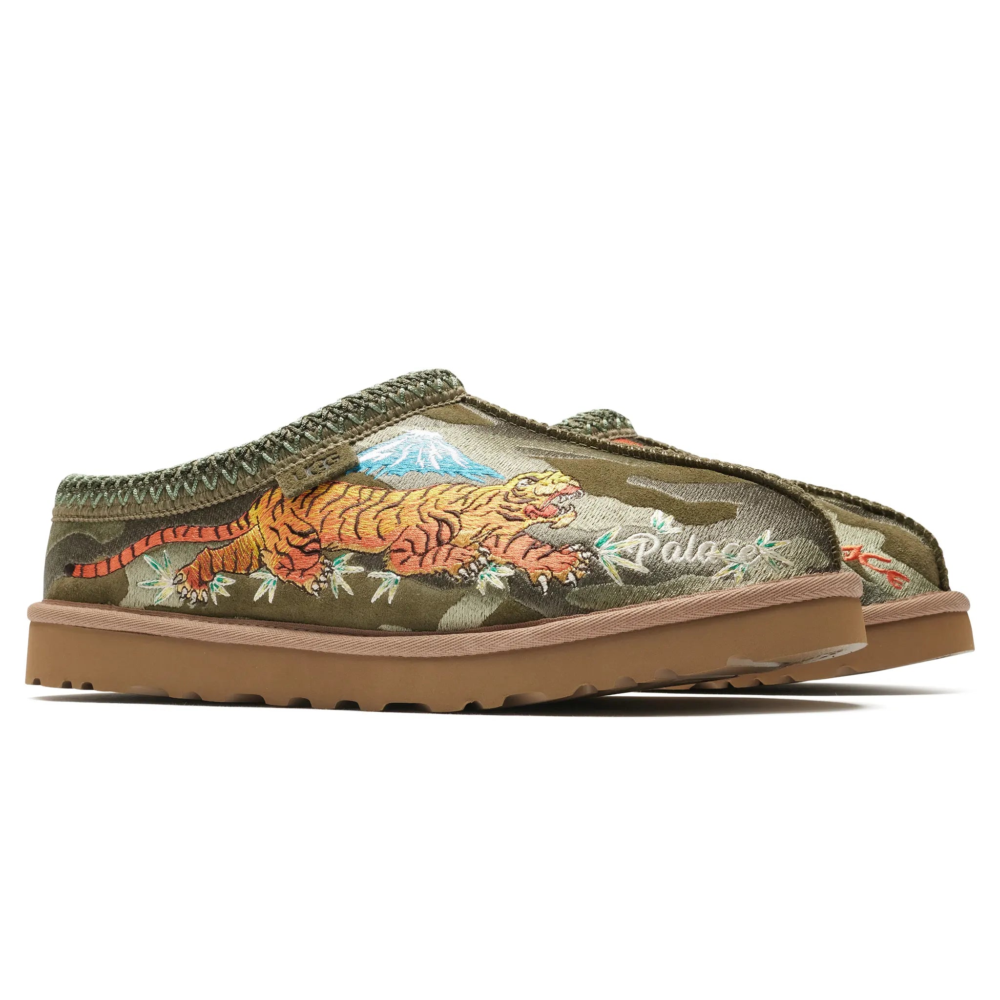Palace x UGG Tasman Burnt Olive Camo Slippers for Men & Women - Cozy Indoor/Outdoor House Shoes for Winter Comfort & Casual Wear