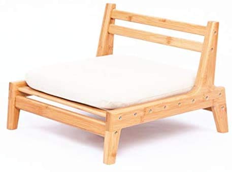 HUAWELL Bamboo Floor Chair with Cushion - Japanese Tatami Style Accent Furniture for Living Room, Bedroom & Meditation | Comfortable Floor Seating for Yoga, Reading & Relaxation