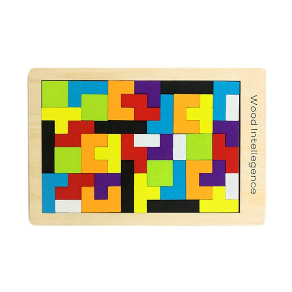 Enakshi Wooden Tetris Puzzle Game for Kids - Educational Tangram Toy for Preschool Learning, Handcrafted Wooden Blocks for Toddlers & Children | Perfect for Brain Development, STEM Learning & Creative Play