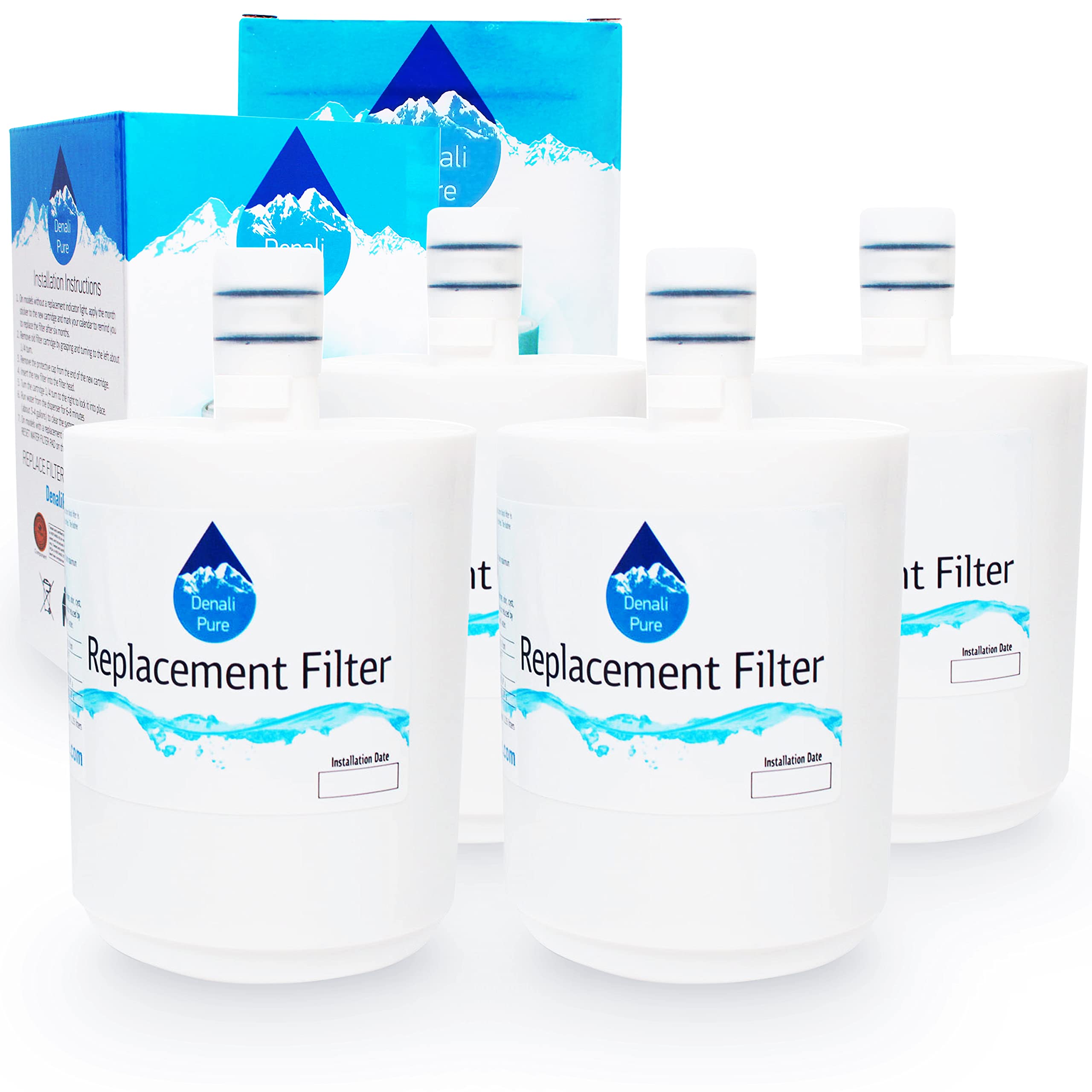 4-Pack LG LSC23924SB Refrigerator Water Filter Replacement - Compatible with LG 5231JA2002A & LT500P Fridge Water Filter Cartridges | Clean Drinking Water for Home & Office Use