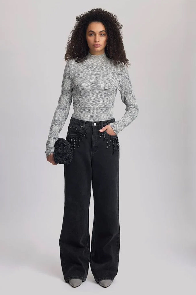 Gestuz Similina Jeans - Women's High Waist Grey Washed Denim Pants for Casual Wear & Everyday Outfits