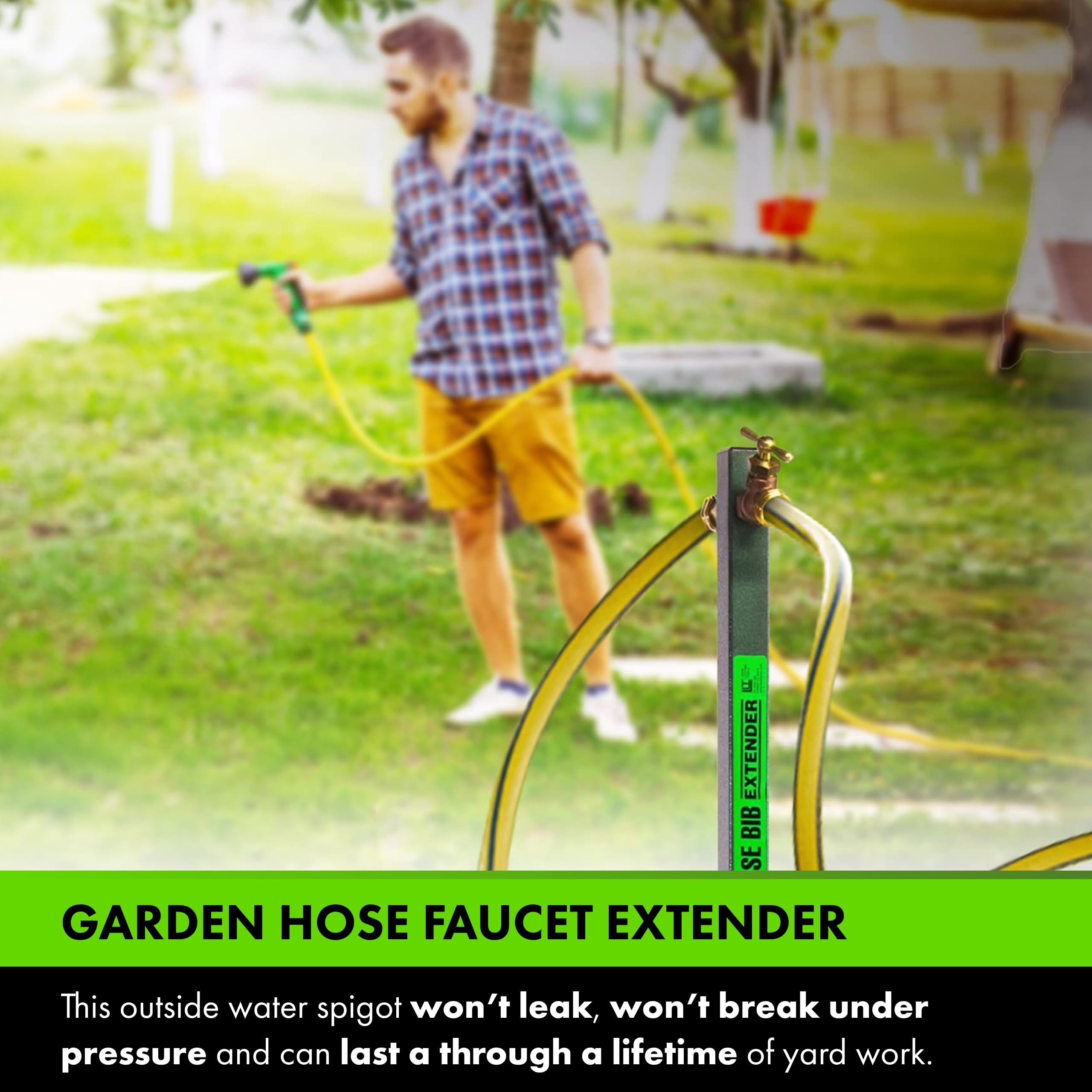 Yard Butler Hose Bib Extender - Easy to Install Garden Faucet Extension Tool for Lawn & Plant Watering | Perfect for Outdoor Gardening, Yard Maintenance & Sprinkler Systems