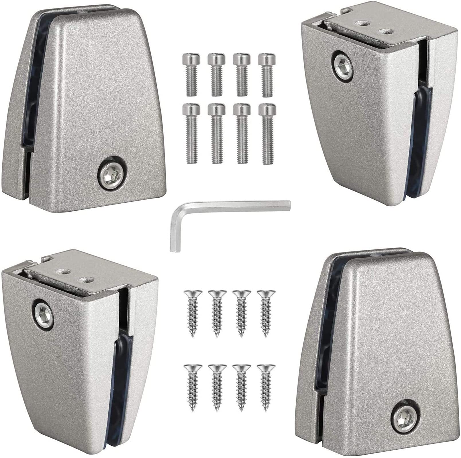 4 PCS Silver Desk Partition Support Brackets - Heavy Duty Sneeze Guard Clamps for Office Desk Dividers & Privacy Screens | Perfect for Office, Library, and Workspace Partitions