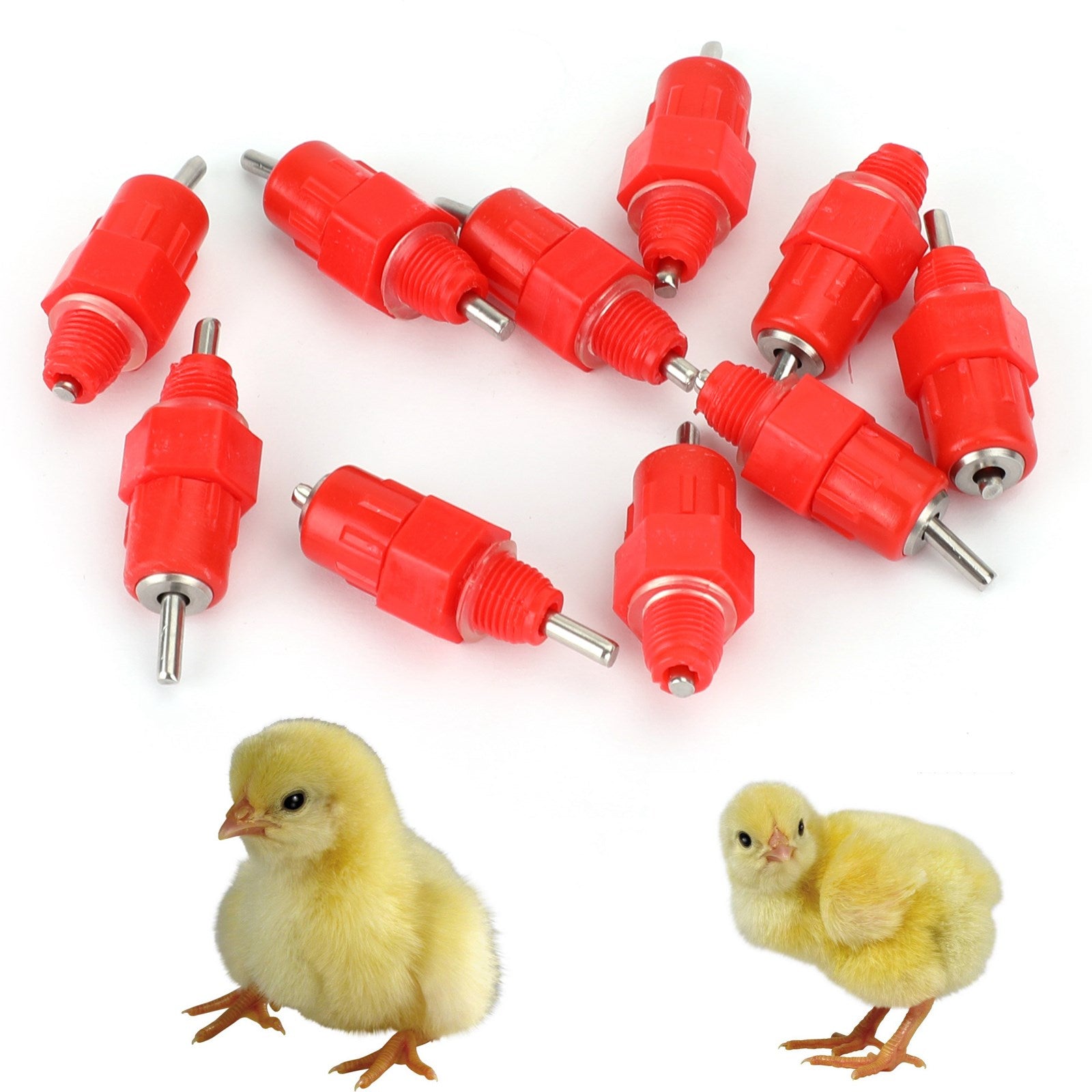 10 Pcs Automatic Poultry Water Nipple Valves - Chicken Duck Bird Drinker Waterer Feeder Kit for Coops & Farms (Durable & Leak-Proof) - Perfect for Backyard Flocks, Poultry Houses & DIY Watering Systems