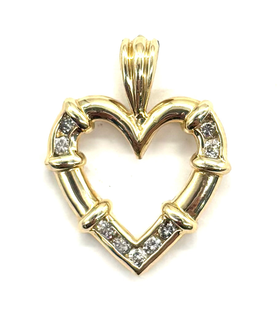 14K Gold Diamond Heart Pendant Necklace for Women - Dainty & Elegant Jewelry Gift for Valentine's Day, Anniversary & Special Occasions