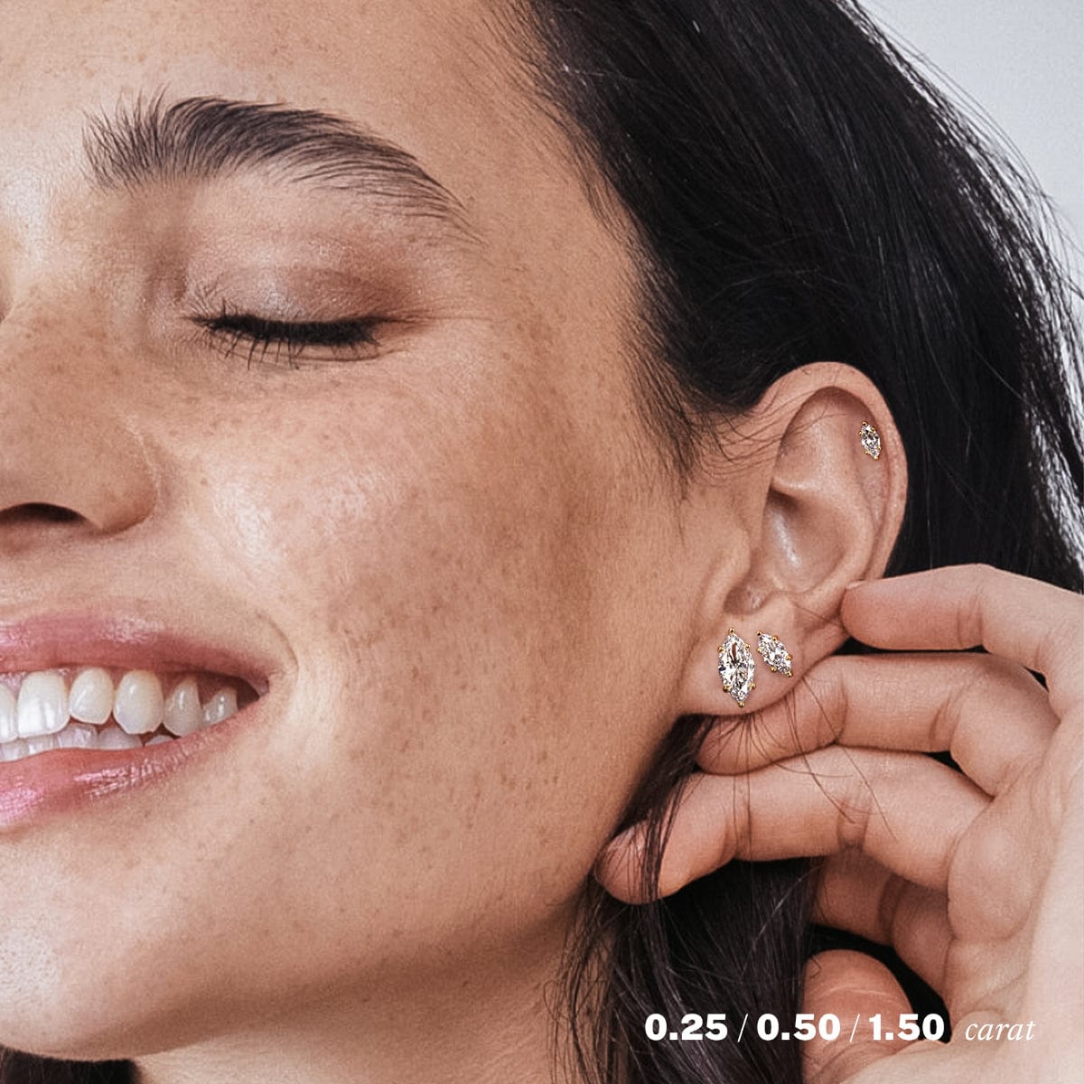 2 Carat Marquise Cut Diamond Stud Earrings - 14K White Gold Dangle Earrings for Women, Perfect for Weddings, Anniversaries & Special Occasions