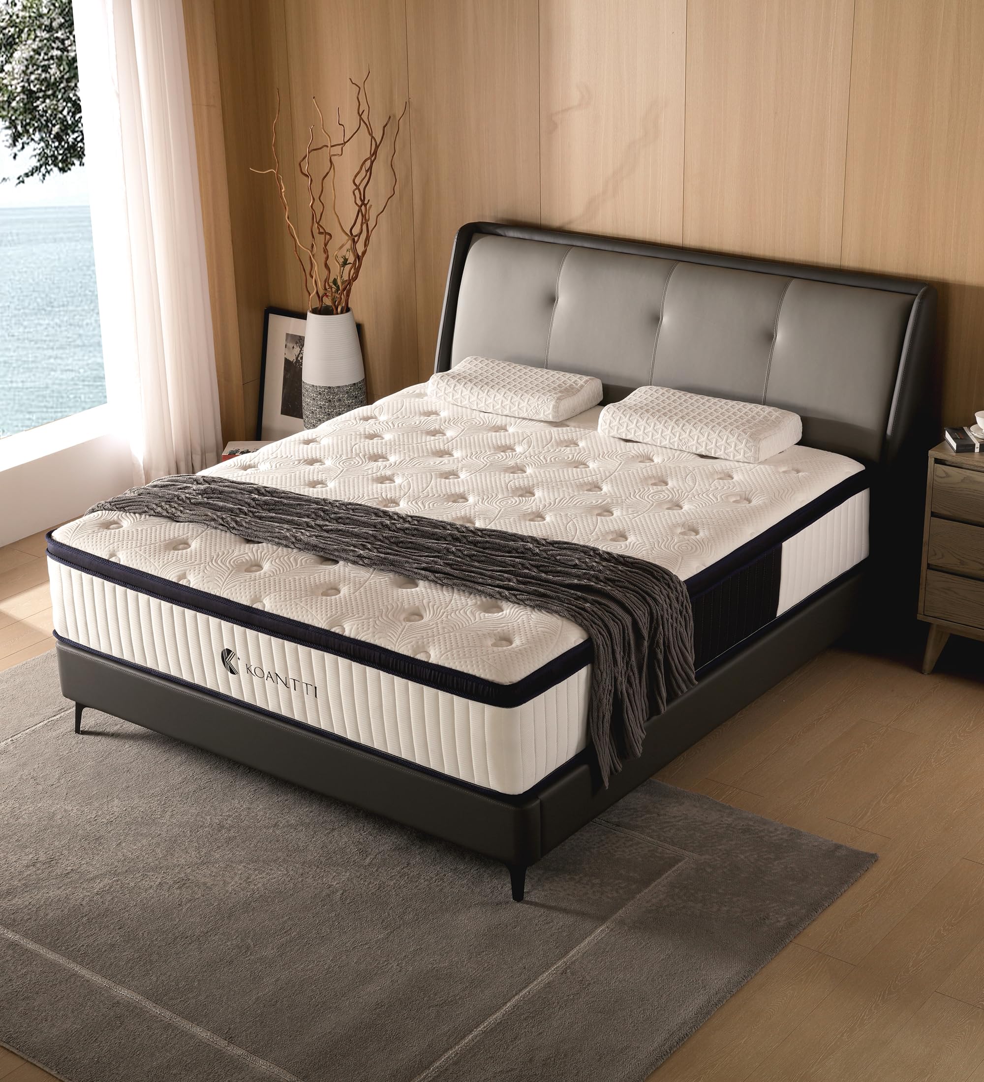 10 Inch Hybrid Full Mattress in a Box - Memory Foam & Pocket Springs for Edge Support & Pressure Relief - Medium Firm White Mattress CertiPUR-US Certified - Perfect for Guest Rooms, Dorms & Apartments