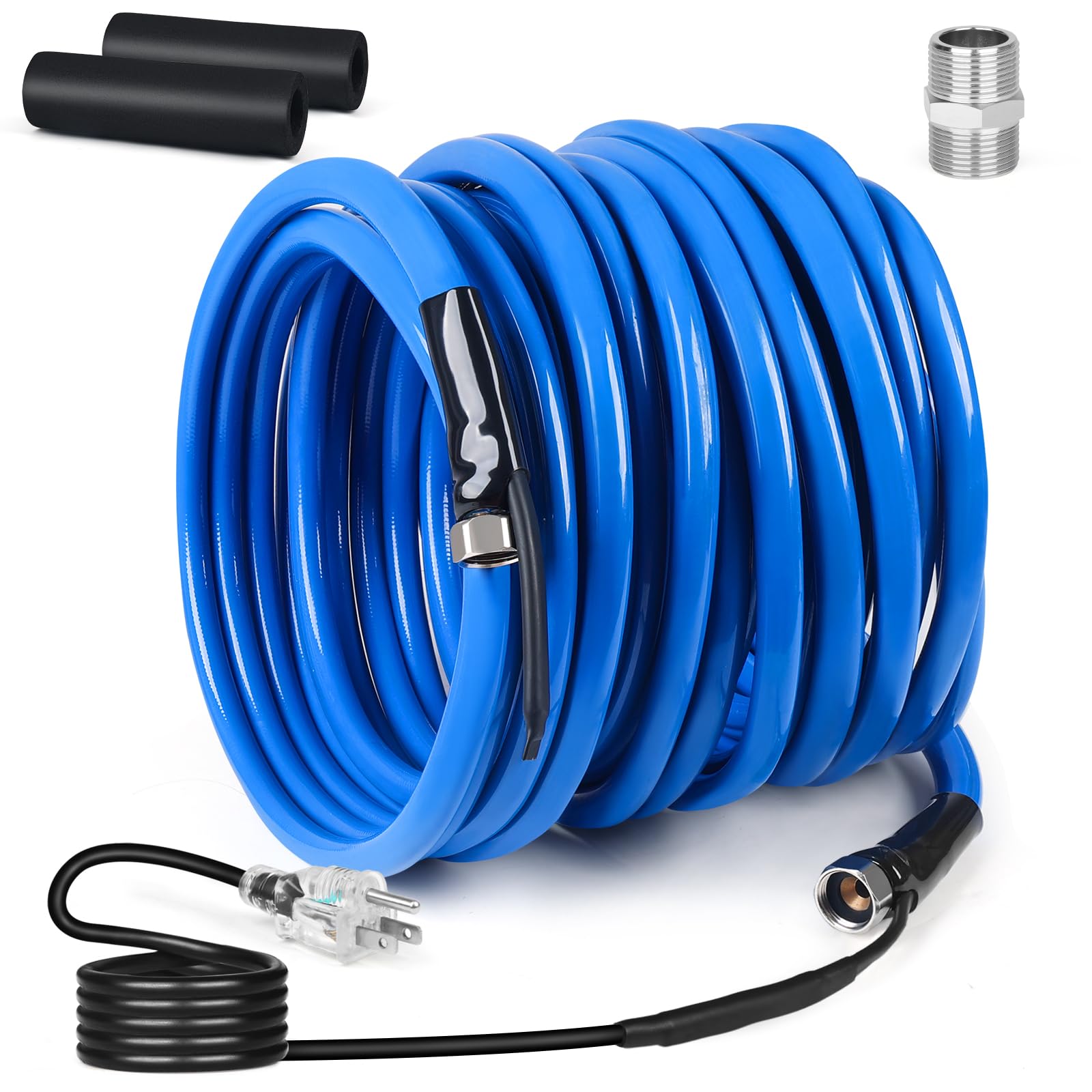 50FT Heated RV Water Hose with Thermostat - Lead & BPA Free, 1/2
