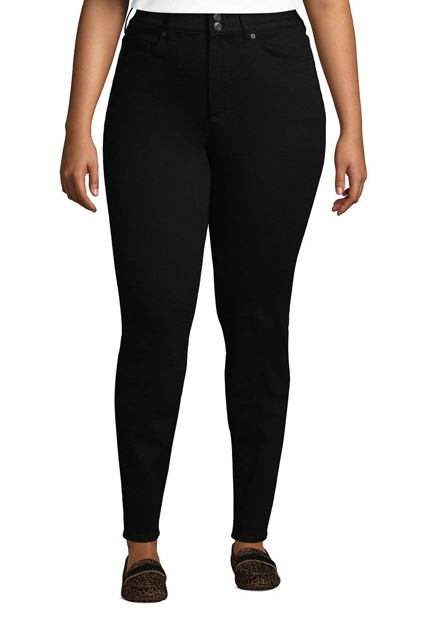 Lands' End Women's Plus Size Slimming Compression High Rise Skinny Jeans - Stretch Denim Pants for Curvy Figures | Perfect for Work, Casual Outings & Date Nights