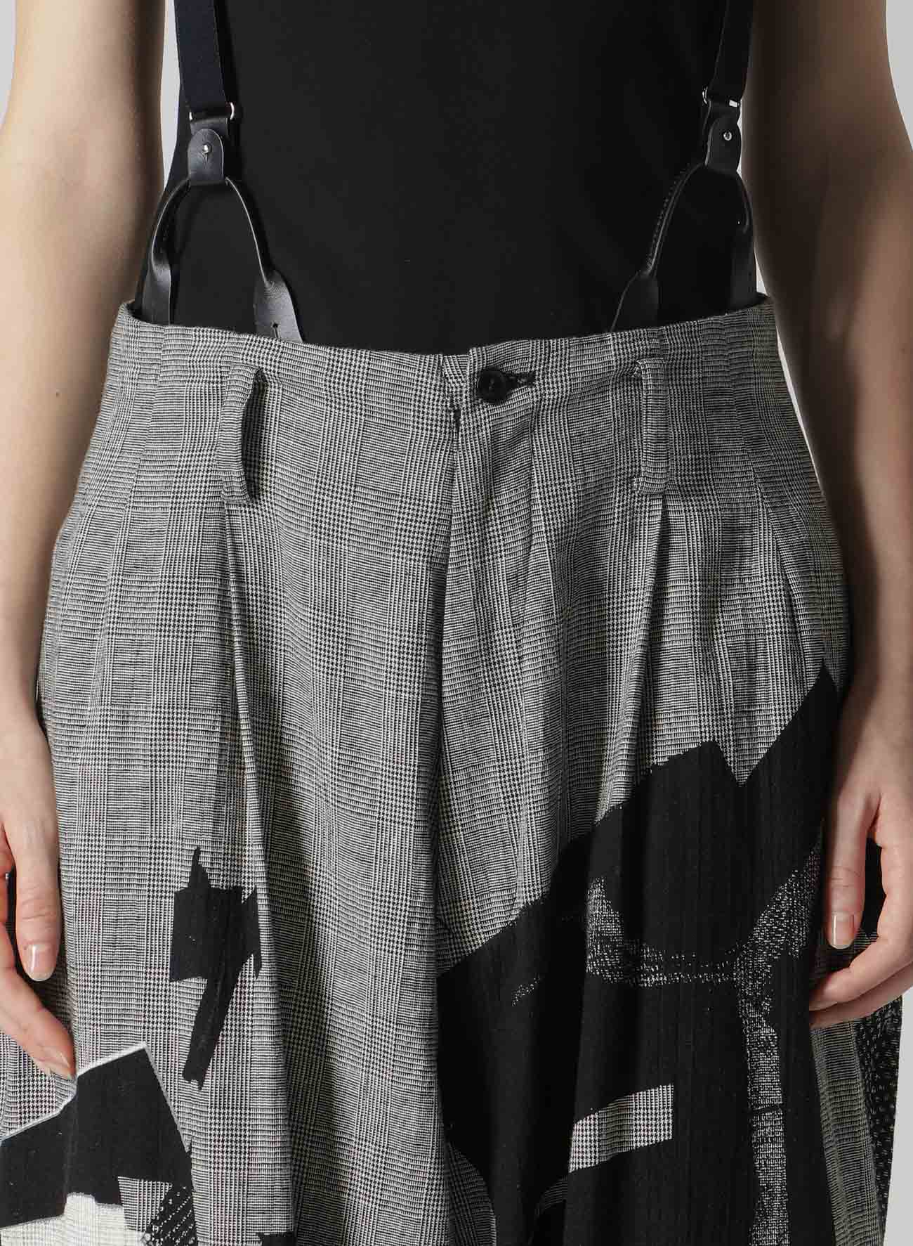 C/LI Plaid Collage Suspenders Pants - Stylish Vintage-Inspired Trousers for Men & Women | Perfect for Casual Outfits, Office Wear & Retro Fashion Looks