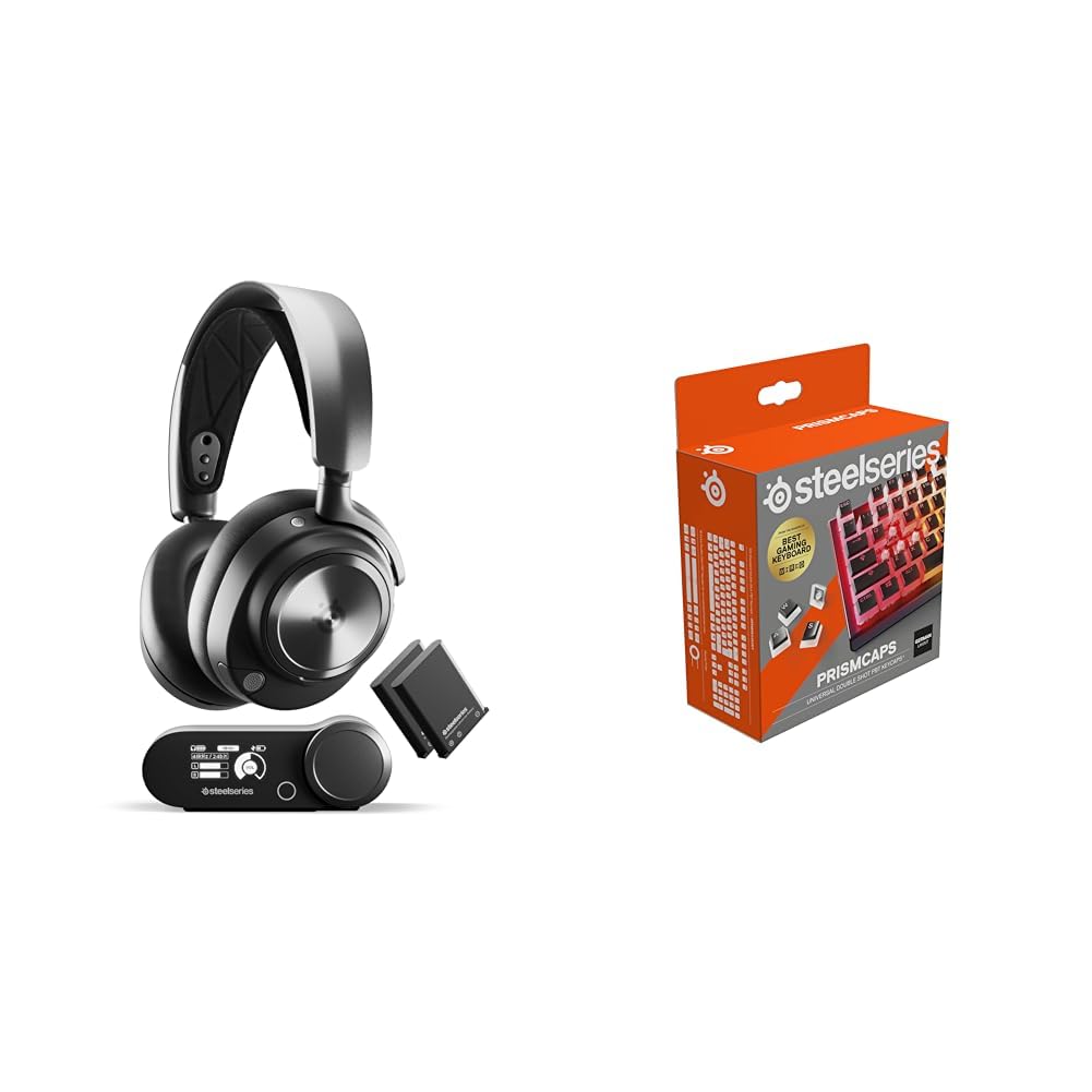 SteelSeries Arctis Nova Pro Wireless Gaming Headset with PrismCaps - Premium Double-Shot Keycaps & Pudding Design for PC, PS5, Xbox - Perfect for Competitive Gaming & Streaming