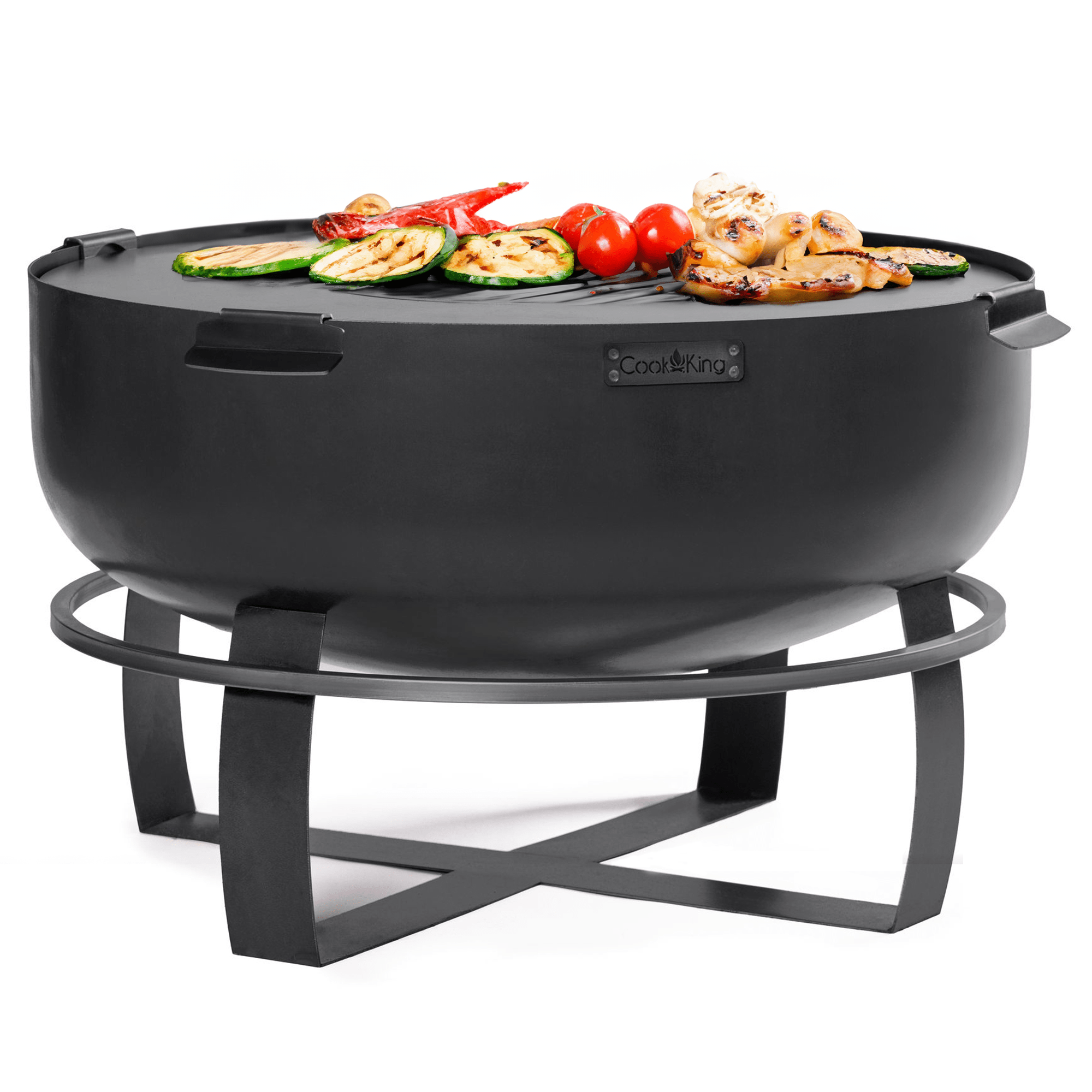 Viking 32 Inch XXL Outdoor Fire Pit with Removable Grill Plate - Perfect for Backyard Camping, BBQ Parties & Patio Gatherings