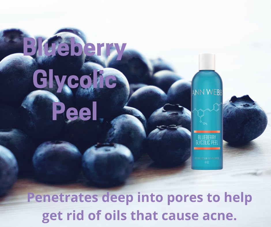 Blueberry Glycolic Acid Face Mask - Natural Fruit Enzyme Exfoliating Peel with Antioxidants for Glowing Skin | At-Home Weekly Facial Treatment (6oz) | Perfect for Spa Night & Self-Care Routine