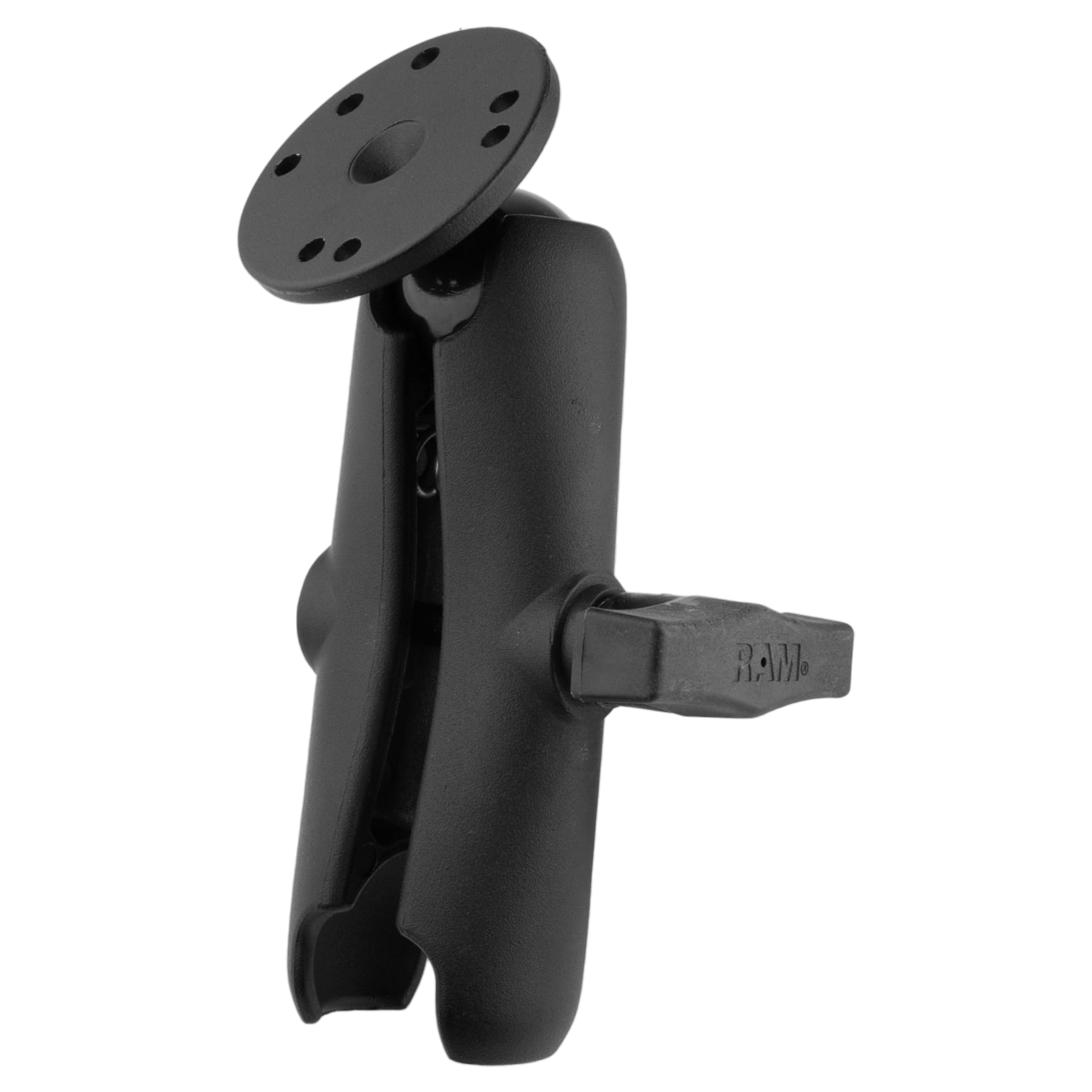 RAM Mounts C Size Medium Double Socket Arm with Round Ball Plate RAM-103U - 车载导航设备支架，适用于摩托车、自行车和ATV