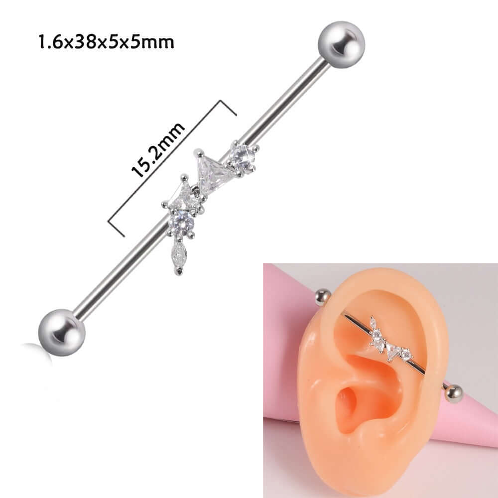 14g Silver Scorpio Insect Industrial Barbell Body Jewelry - Belly Button & Nose Piercing Bar | Perfect for Gothic, Punk & Alternative Fashion Styles