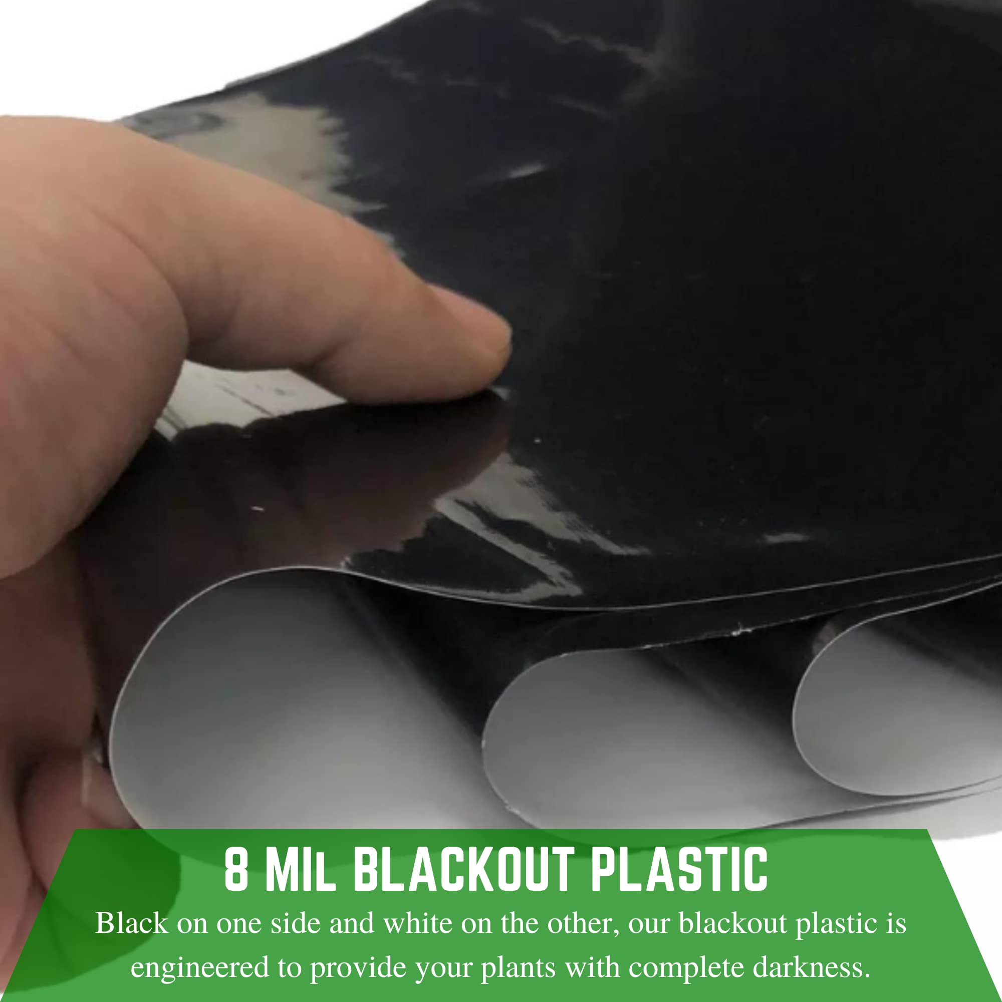 Farm Plastic Supply - 8 mil Panda Film Light Deprivation Greenhouse Cover (24' x 75') - 100% Blackout Tarp, Black White Plastic Sheeting for Greenhouses, Grow Rooms & Hydroponics - Durable Poly Film for Year-Round Plant Protection