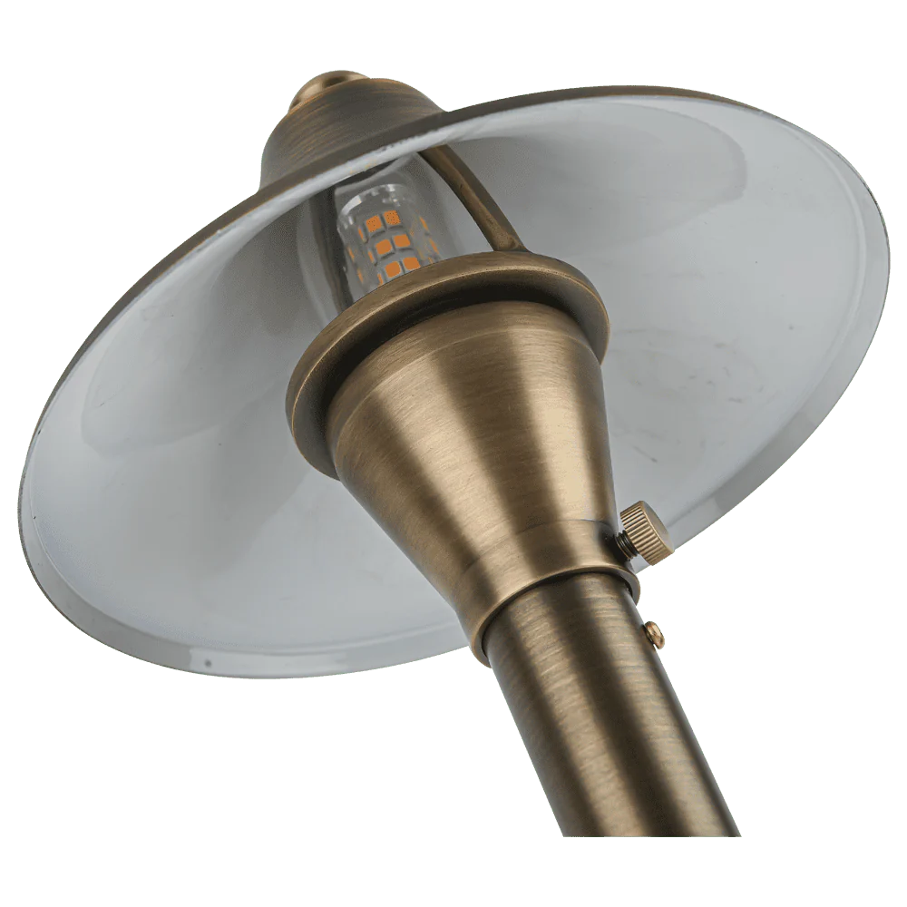 PLB09 Brass LED Cone Lamp - Low Voltage Outdoor Pathway Lighting Fixture for Garden, Walkway & Landscape | Weatherproof & Energy Efficient